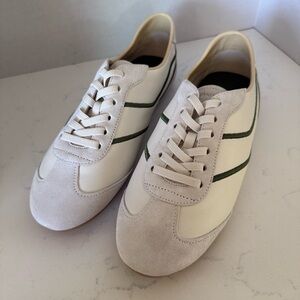 Vince Sunset Trainer Sneakers White & Green | Women’s Size 6 | New Without Box